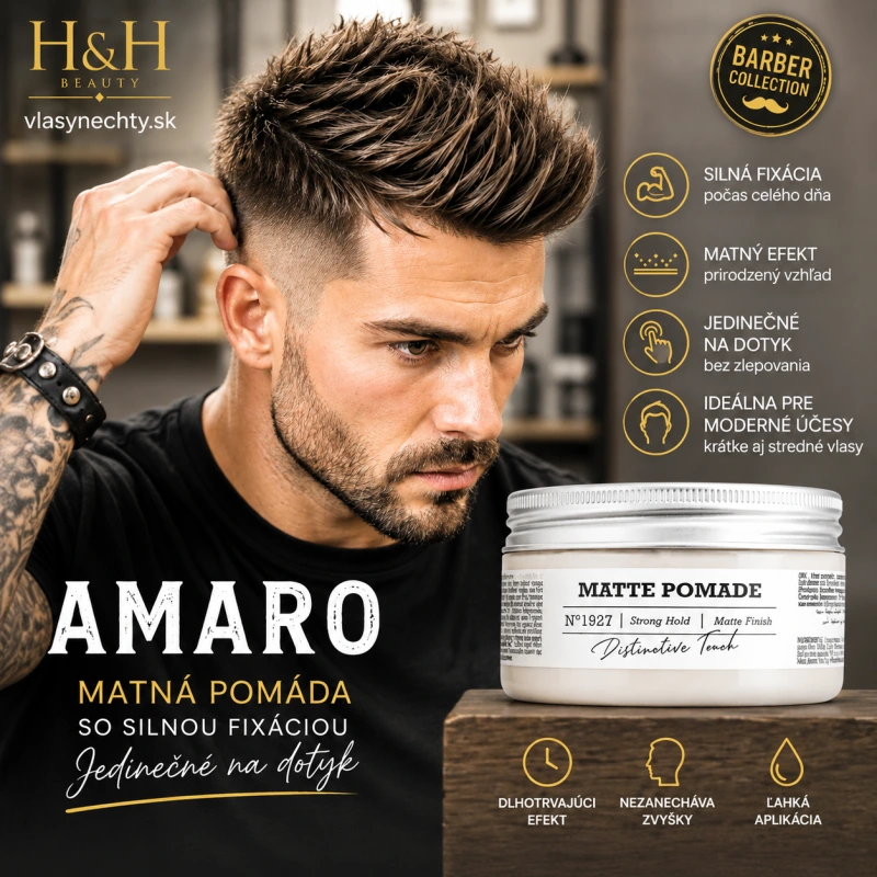 Amaro Matná Pomáda so silnou fixáciou "Jedinečné na dotyk" 100ml