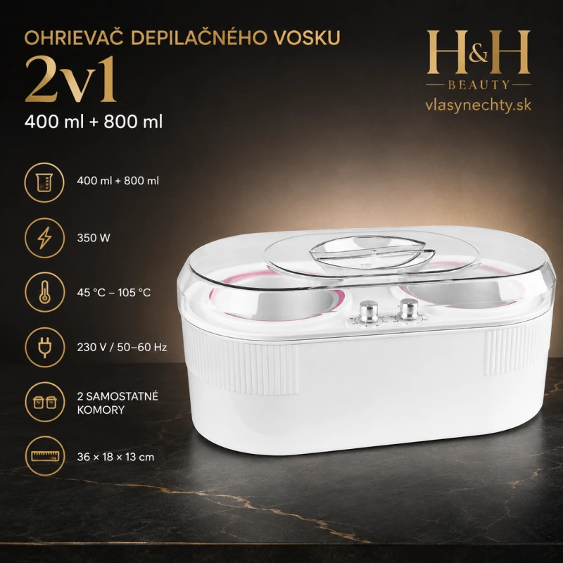 OHRIEVAČ DEPILAČNÉHO VOSKU V PLECHOVKE 2V1 400 ml + 800 ml 350 W