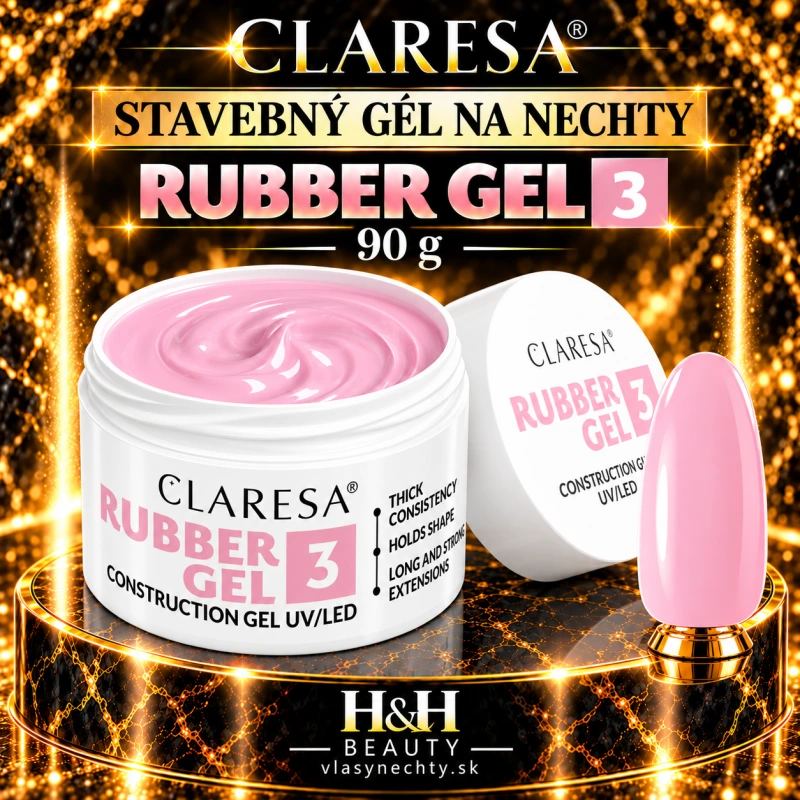CLARESA STAVEBNÝ GÉL NA NECHTY Rubber gel 3 90g