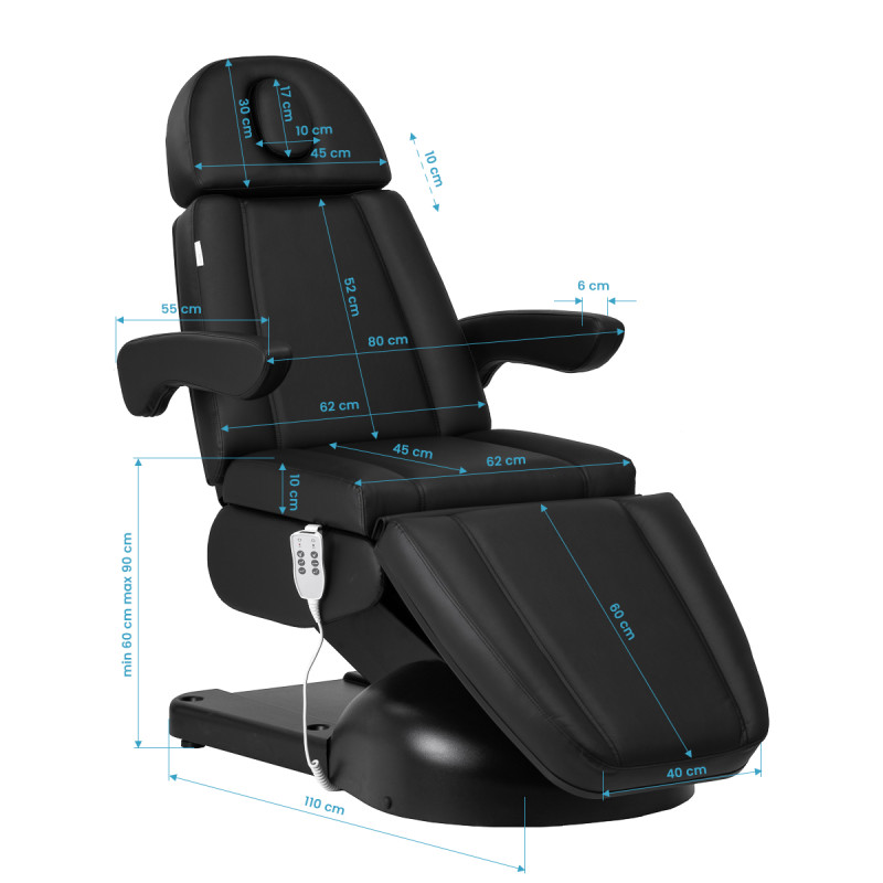 Kozmetické kreslo Azzurro Lux 3m čierne 19