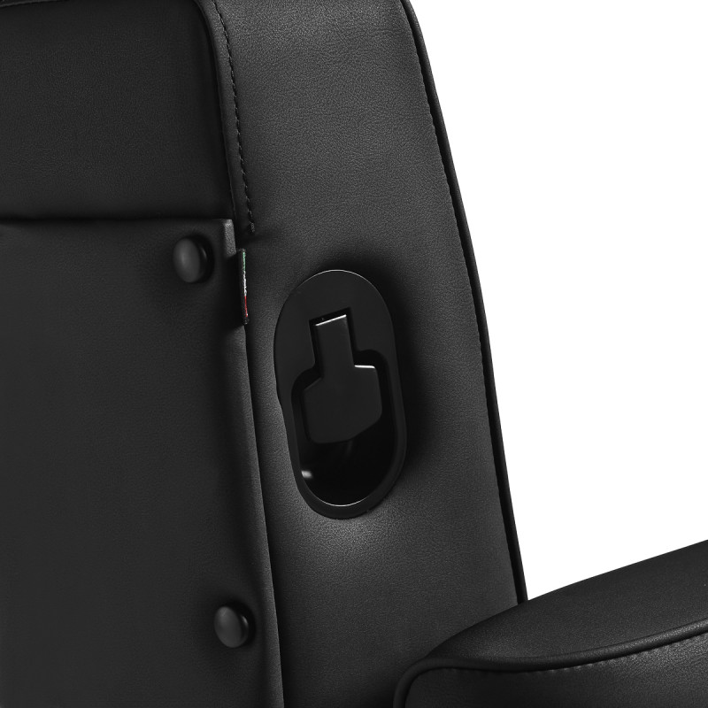 Holičské kreslo Gabbiano Levi, čierne s čiernym rámom, bez prešívania na operadle 7