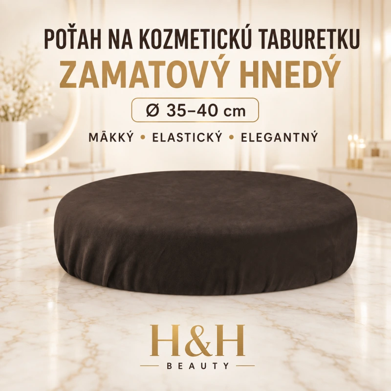 POŤAH NA KOZMETICKÚ TABURETKU ZAMATOVÝ HNEDÝ