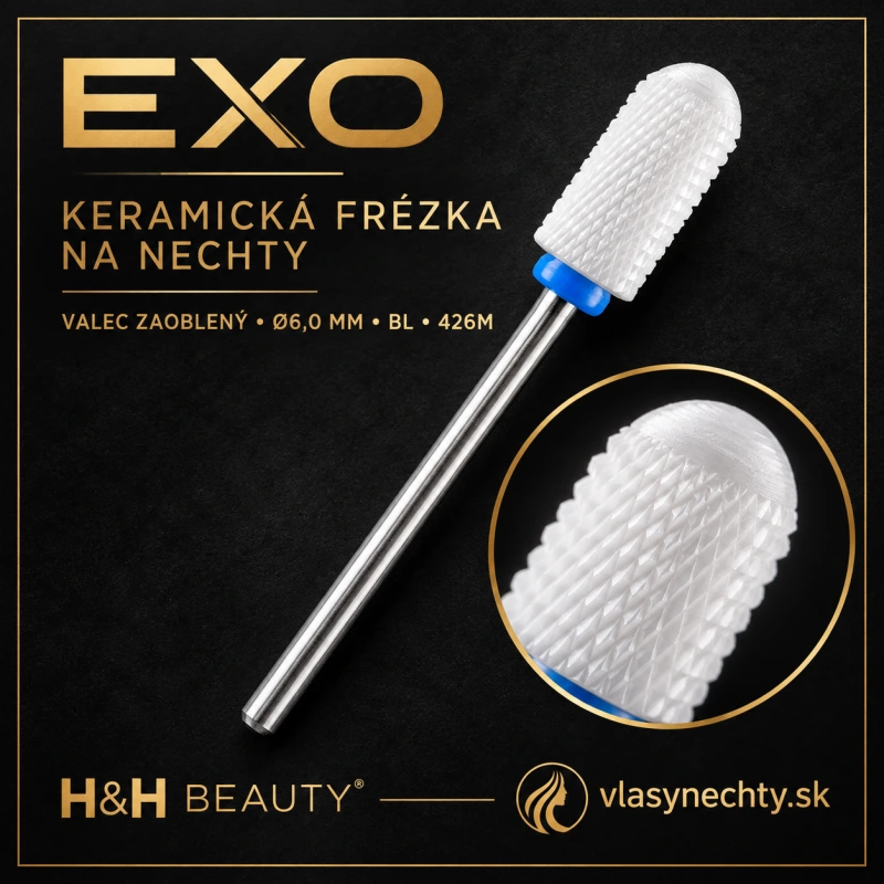 EXO KERAMICKÁ FRÉZKA NA NECHTY VALEC ZAOBLENÝ Ø6,0MM BL /426M