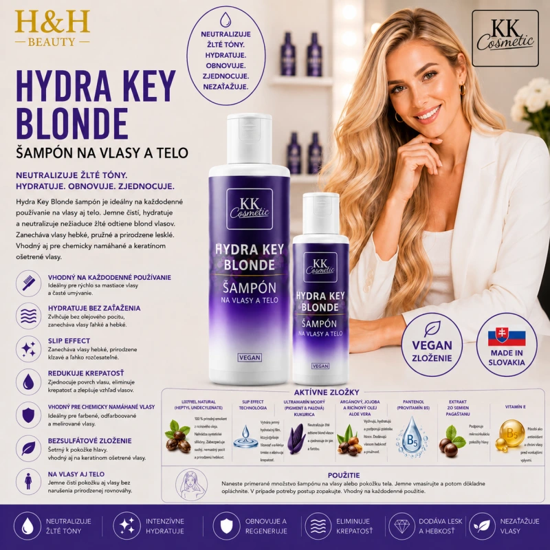 Hydra Key Blonde Šampón na vlasy a telo 100ml