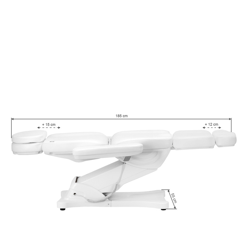 Elektryczny fotel kosmetyczny SILLON CLASSIC 3 silniki z podgrzewaniem biały 18