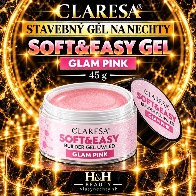 CLARESA STAVEBNÝ GÉL NA NECHTY Soft&Easy glam pink 45 g