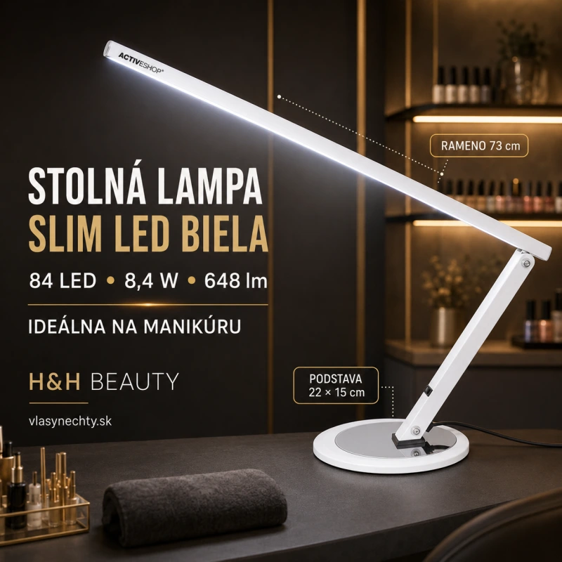 STOLNÁ LAMPA SLIM LED BIELA