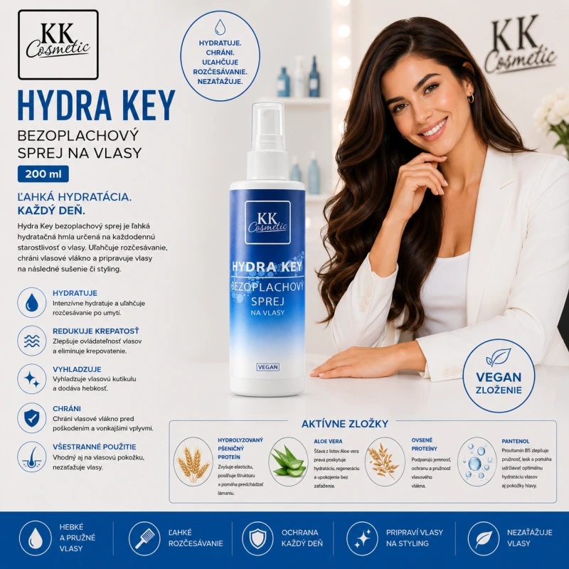 Hydra Key Bezoplachový sprej na vlasy 200ml 2