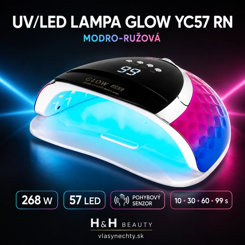 Lampa na nechty UV LED Glow YC57 RN modro ružová 268W