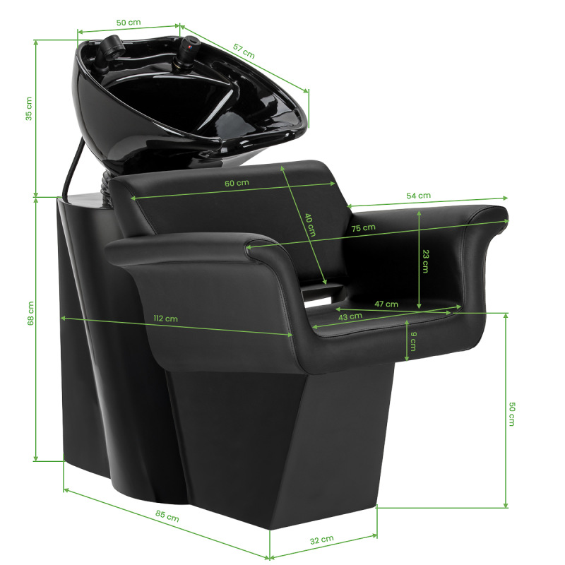 Myjnia fryzjerska Gabbiano Lucca czarna 11