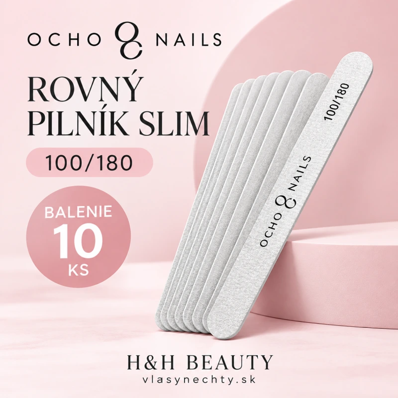 Ocho Nails rovný pilník slim 100/180 10 ks.
