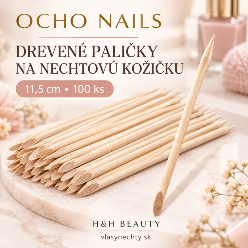 Drevené paličky na nechtovú kožičku OCHO NAILS 11,5cm 100 ks.
