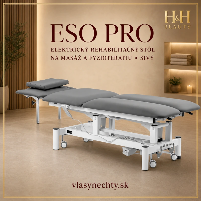 Hydraulický rehabilitačný stôl na masáž a fyzioterapiu Balance Solidum 3 sivý