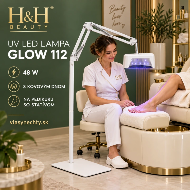 UV LED lampa Glow 112 s kovovým dnom 48 W na pedikúru so statívom
