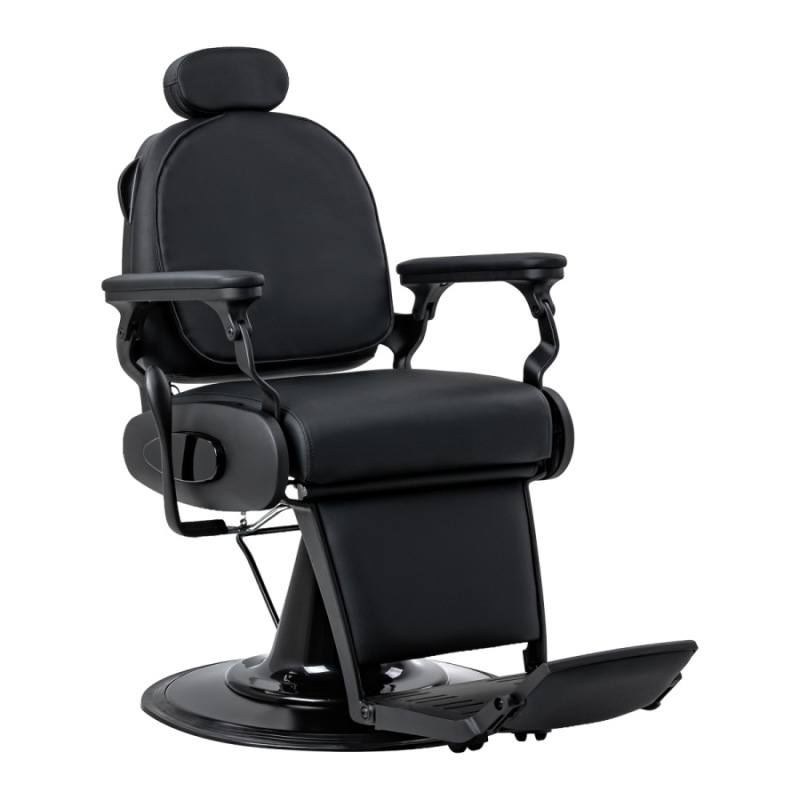 Barberské kreslo s masážou Gabbiano Francesco čierne s čiernym podstavcom 19