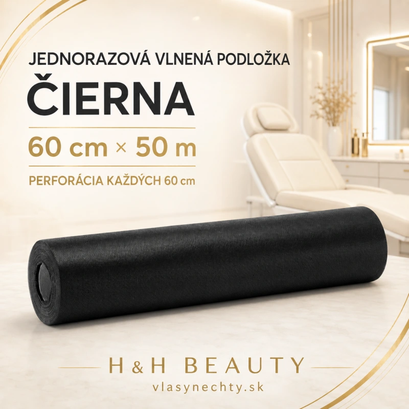 JEDNORAZOVÁ VLNNÁ PODLOŽKA – ČIERNA, 60 cm × 50 m