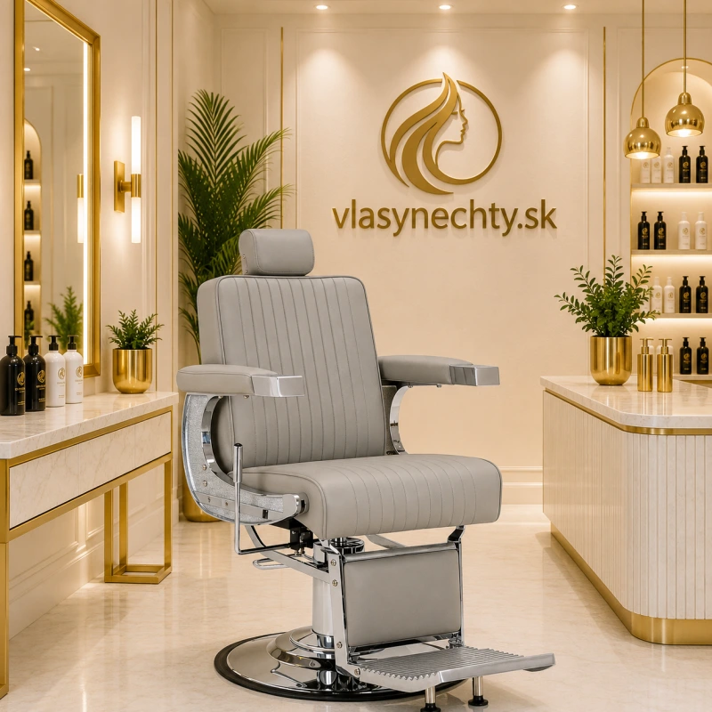 BARBERSKÉ KRESLO GABBIANO VISIONERIO – ŠEDÉ | Chrómový rám