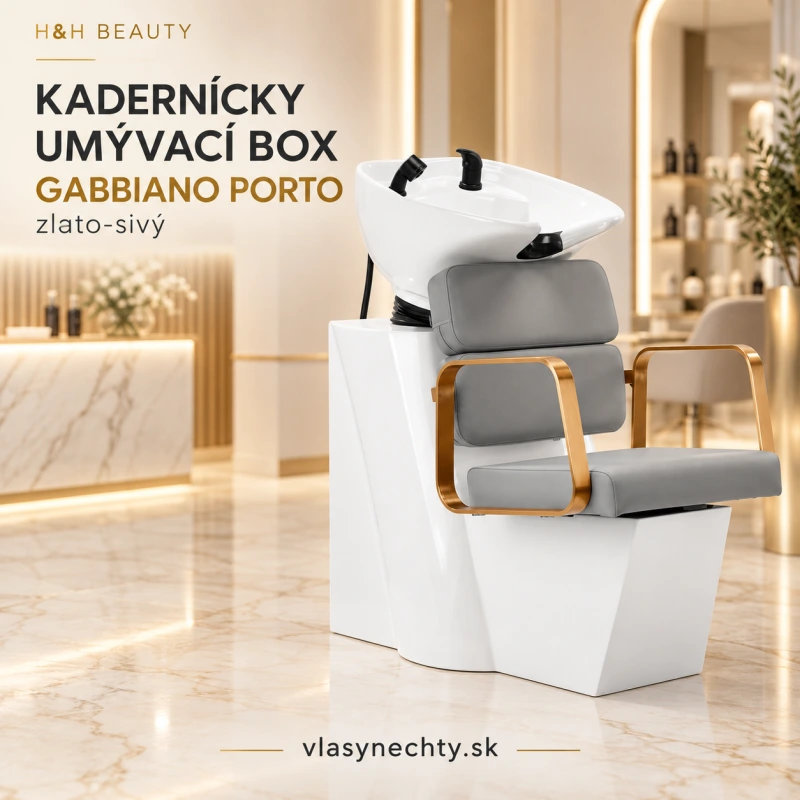 KADERNÍCKY UMÝVACÍ BOX GABBIANO Porto zlato šedý