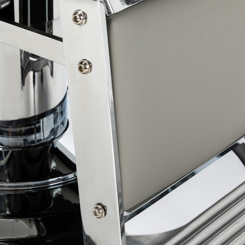 BARBERSKÉ KRESLO GABBIANO VISIONERIO – ŠEDÉ | Chrómový rám 10