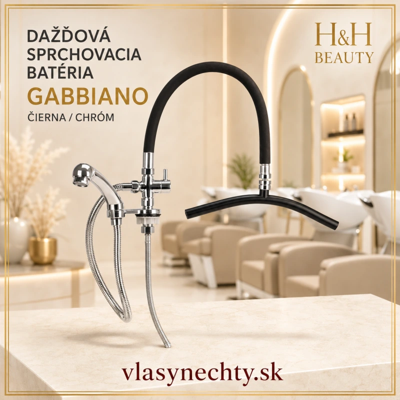 DAŽĎOVÁ SPRCHOVACIA BATÉRIA GABBIANO – ČIERNA / CHRÓM