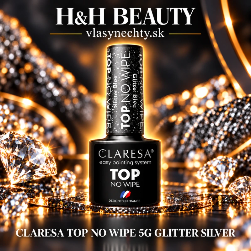 CLARESA TOP NO WIPE 5G GLITTER SILVER