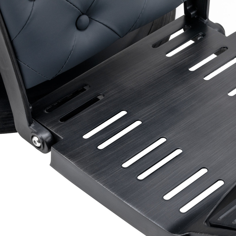 BARBERSKE KRESLO GABBIANO Francesco v grafitovej farbe s brúseným čiernym rámom 8