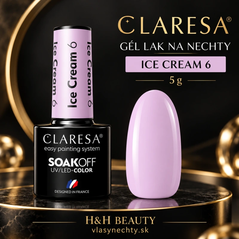 CLARESA GÉL LAK NA NECHTY Ice cream 6 - 5g