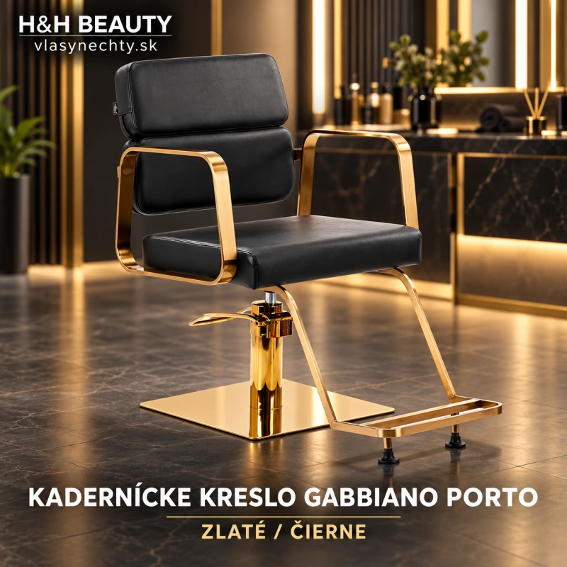 KADERNÍCKE KRESLO GABBIANO Porto zlato čierny
