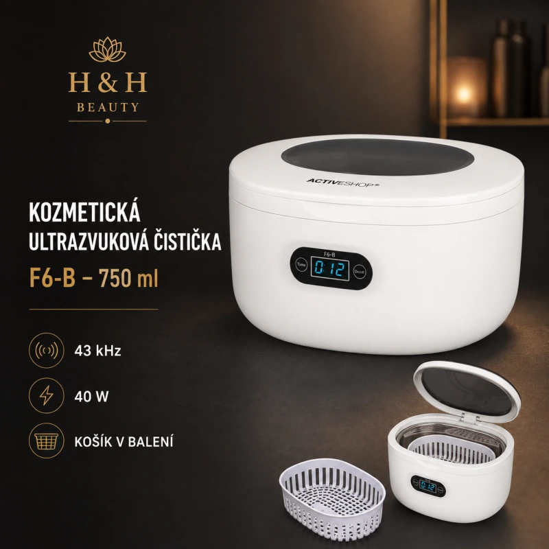 KOZMETICKÁ ULTRAZVUKOVÁ ČISTIČKA F6-B - 750 ML