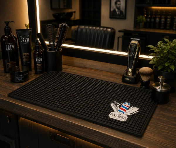 PROTIŠMYKOVÁ PODLOŽKA BARBER NA BARBERSKE POMÔCKY - MALÁ 30 x 15 cm