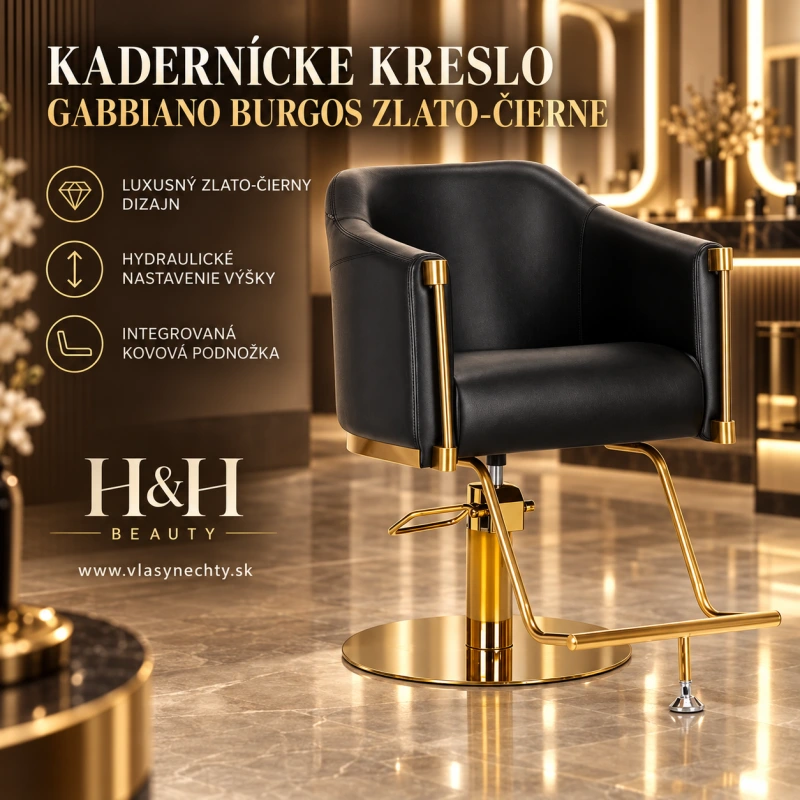KADERNÍCKE KRESLO GABBIANO BURGOS zlato - čierne