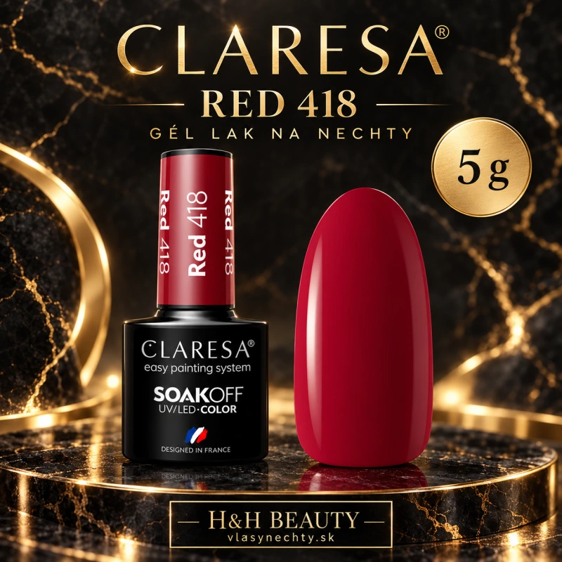 CLARESA GÉL LAK NA NECHTY RED 418 -5g