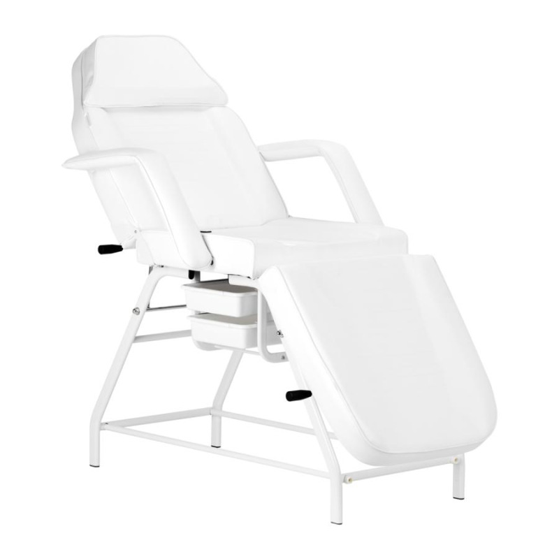 Kozmetické kreslo 557A s podnosmi biele 17