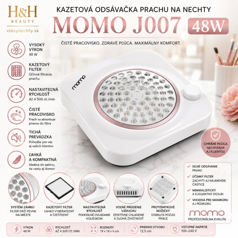 KAZETOVÁ ODSÁVAČKA PRACHU NA NECHTY MOMO J007 48W 8