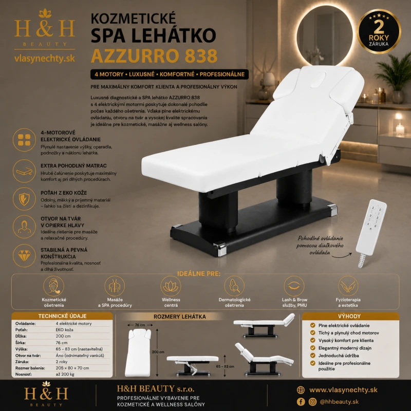 KOZMETICKÉ SPA LEHÁTKO AZZURRO 838 4 MOTORY