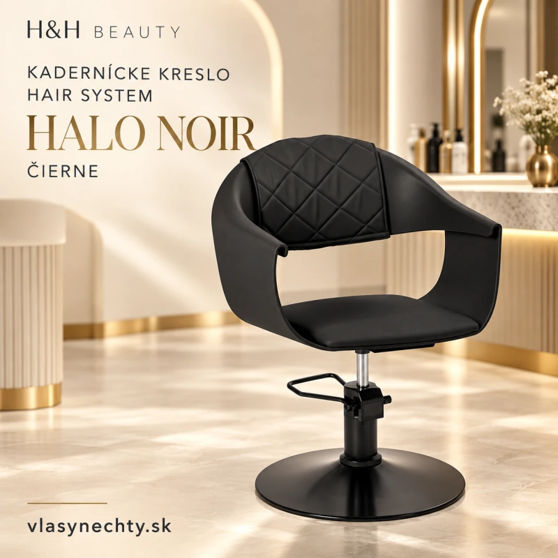 KADERNÍCKE KRESLO HAIR SYSTEM HALO NOIR – čierne