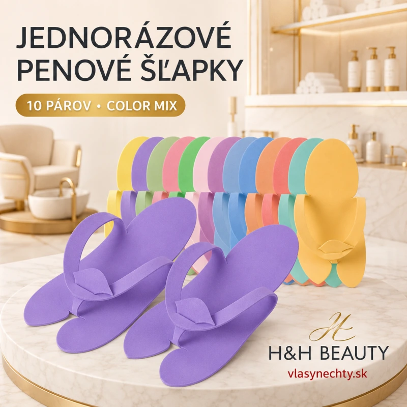 JEDNORÁZOVÉ PENOVÉ ŠĽAPKY JAPONKY 10 PÁROV COLOR MIX