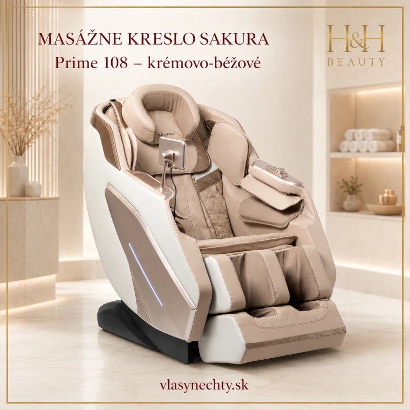 Masážne kreslo Sakura Prime 108 krémovo bežové