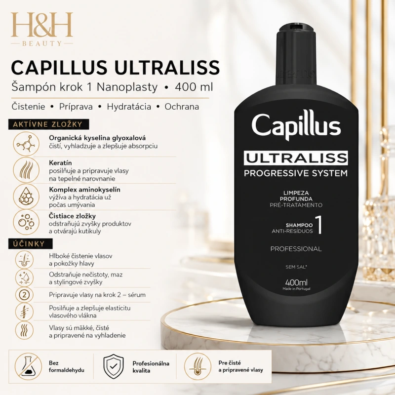 CAPILLUS ULTRALISS – Šampón (krok 1 Nanoplasty) 400 ml