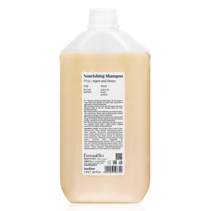 Farmavita BACKBAR NOURISING SHAMPOO Č.02 - ARGANOVÝ OLEJ A MED 5000ml 1