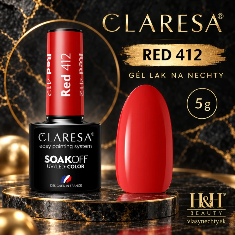 CLARESA GÉL LAK NA NECHTY RED 412 -5g