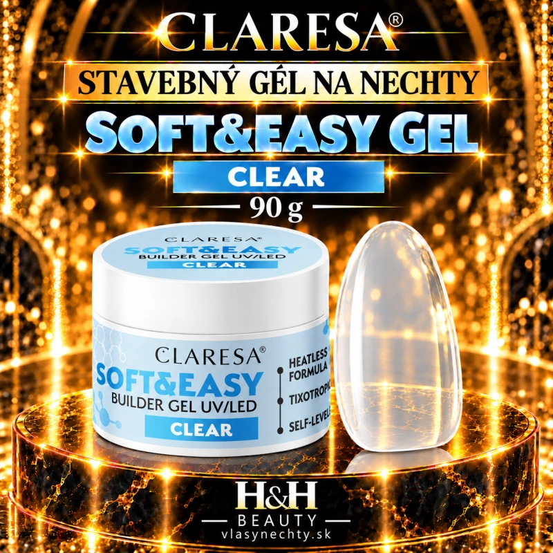 CLARESA STAVEBNÝ GÉL NA NECHTY SOFT&EASY GEL CLEAR 90G