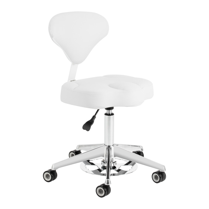 Taboret kosmetyczny Azzurro 156-F bump-up śnieżnobiały
