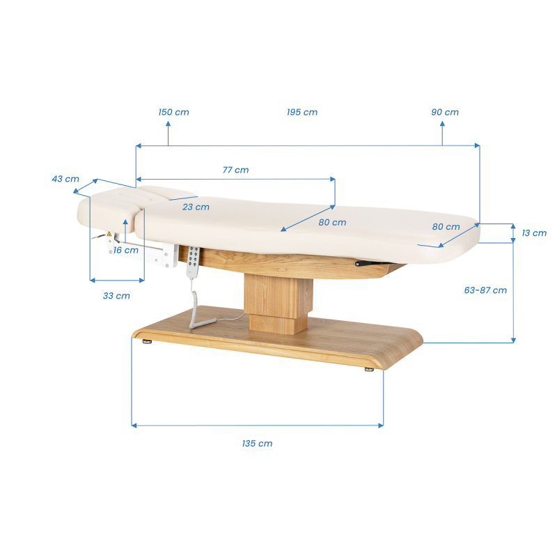 Leżanka SPA Sillon Relax kremowa z jasnobrązową podstawą 19
