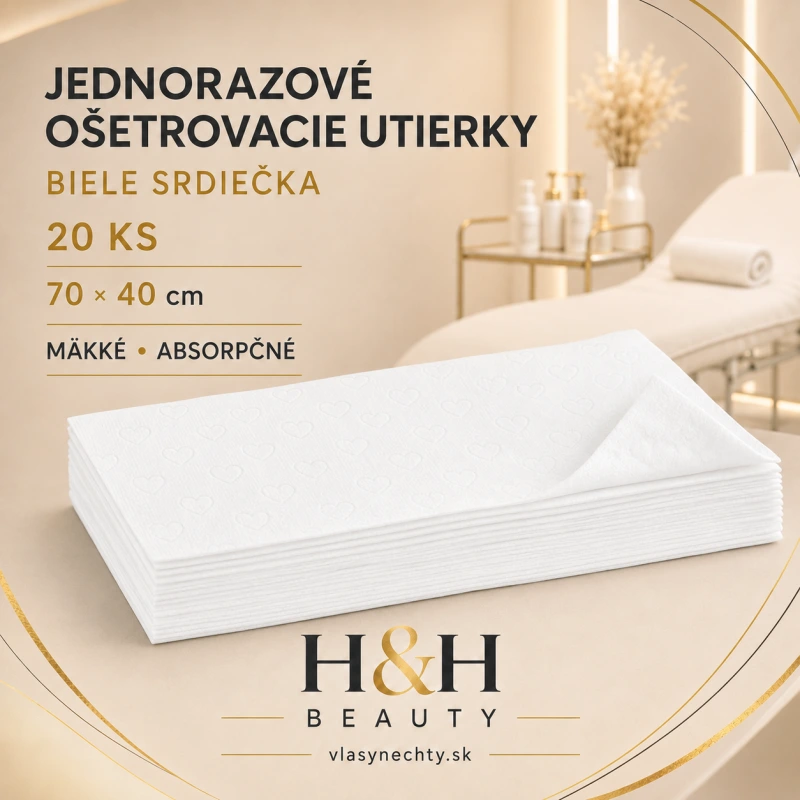 Jednorazové liečebné popruhy 20 ks. 70 x 40 cm biele srdiečka
