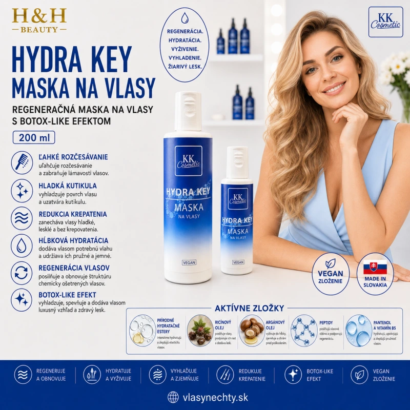 Hydra Key – Regeneračná maska na vlasy s Botox-like efektom 200 ml