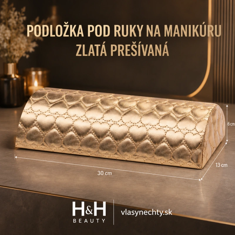 PODLOŽKA POD RUKY NA MANIKÚRUZLATÁ PREŠÍVANÁ