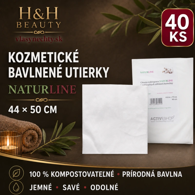 KOZMETICKÉ BAVLNENÉ UTIERKY NATURLINE 44X50 CM