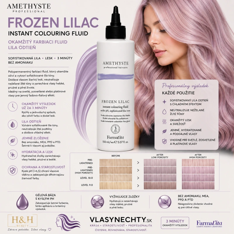 Farmavita AMETHYSTE INSTANT Colouring Fluid Frozen Lilac 250ml