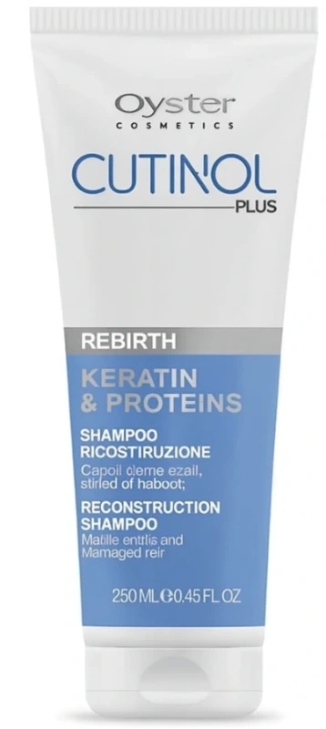 OYSTER CUTINOL PLUS REBIRTH Keratínový a proteínový šampón 250 ml 1 . KROK 1